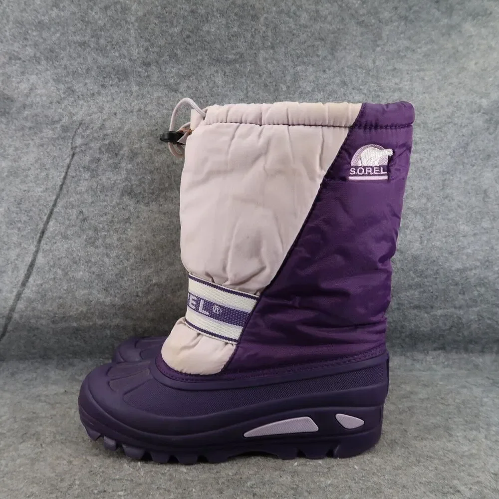 Sorel Shoes Kids 6 Boot Winter Snow Cub Purple Pull On Lined Warm Active Outdoor
